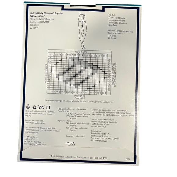 *SOLD*Vintage 1993 Givenchy Lycra 156 Body Gleamers Control Top Pantyhose Lot - Picture 5 of 8